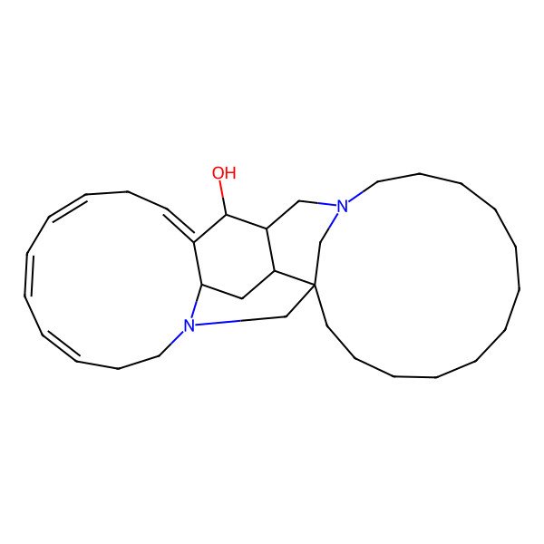 2D Structure of (1S,2R,4R,8E,10Z,12E,15E,17R,18S)-5,20-diazapentacyclo[18.12.1.11,5.02,18.04,16]tetratriaconta-8,10,12,15-tetraen-17-ol