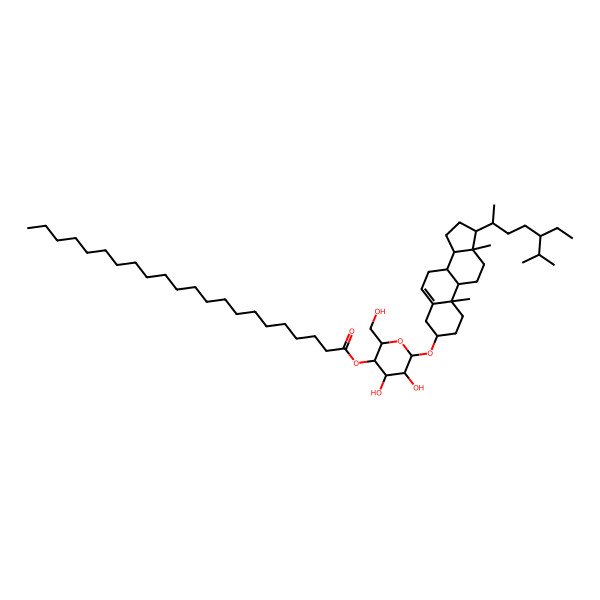 2D Structure of [6-[[17-(5-ethyl-6-methylheptan-2-yl)-10,13-dimethyl-2,3,4,7,8,9,11,12,14,15,16,17-dodecahydro-1H-cyclopenta[a]phenanthren-3-yl]oxy]-4,5-dihydroxy-2-(hydroxymethyl)oxan-3-yl] docosanoate