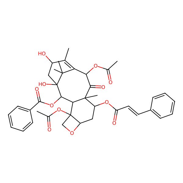 2D Structure of [(1S,2S,3R,4S,7R,9S,10S,12R,15S)-4,12-diacetyloxy-1,15-dihydroxy-10,14,17,17-tetramethyl-11-oxo-9-[(E)-3-phenylprop-2-enoyl]oxy-6-oxatetracyclo[11.3.1.03,10.04,7]heptadec-13-en-2-yl] benzoate