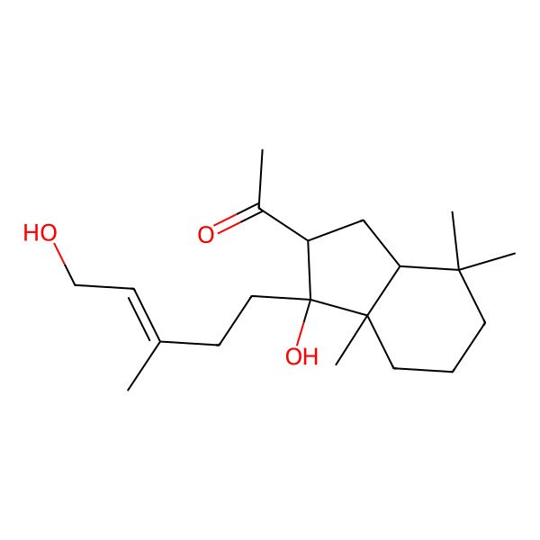 2D Structure of 1-[3-Hydroxy-3-(5-hydroxy-3-methylpent-3-enyl)-3a,7,7-trimethyl-1,2,4,5,6,7a-hexahydroinden-2-yl]ethanone