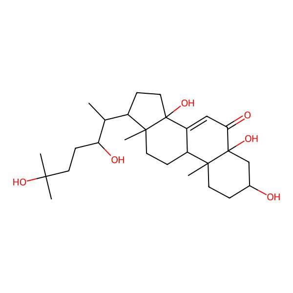 2D Structure of 17-(3,6-Dihydroxy-6-methylheptan-2-yl)-3,5,14-trihydroxy-10,13-dimethyl-1,2,3,4,9,11,12,15,16,17-decahydrocyclopenta[a]phenanthren-6-one