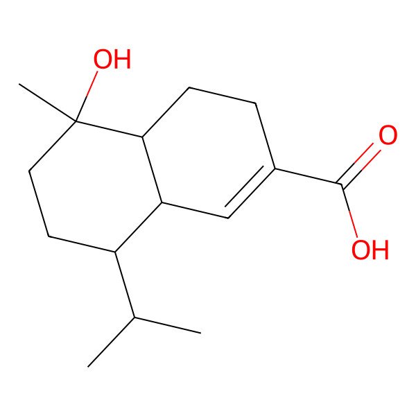 2D Structure of (4aR,5R,8S,8aS)-5-hydroxy-5-methyl-8-propan-2-yl-4,4a,6,7,8,8a-hexahydro-3H-naphthalene-2-carboxylic acid