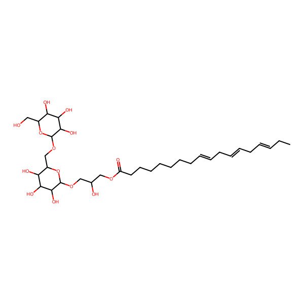 2D Structure of [2-Hydroxy-3-[3,4,5-trihydroxy-6-[[3,4,5-trihydroxy-6-(hydroxymethyl)oxan-2-yl]oxymethyl]oxan-2-yl]oxypropyl] octadeca-9,12,15-trienoate