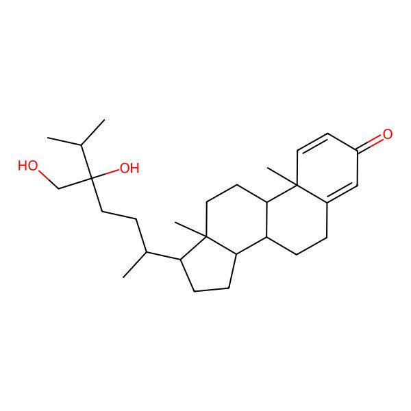 2D Structure of (8S,9S,10R,13R,14S,17R)-17-[(2R,5S)-5-hydroxy-5-(hydroxymethyl)-6-methylheptan-2-yl]-10,13-dimethyl-6,7,8,9,11,12,14,15,16,17-decahydrocyclopenta[a]phenanthren-3-one