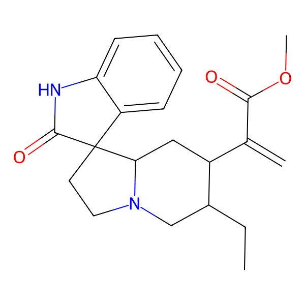 2D Structure of methyl 2-(6'-ethyl-2-oxospiro[1H-indole-3,1'-3,5,6,7,8,8a-hexahydro-2H-indolizine]-7'-yl)prop-2-enoate