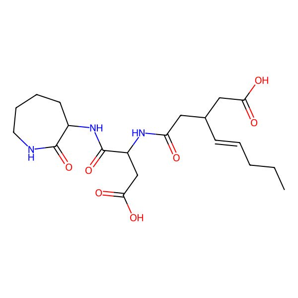 2D Structure of (E)-3-[2-[[(2S)-3-carboxy-1-oxo-1-[(2-oxoazepan-3-yl)amino]propan-2-yl]amino]-2-oxoethyl]oct-4-enoic acid