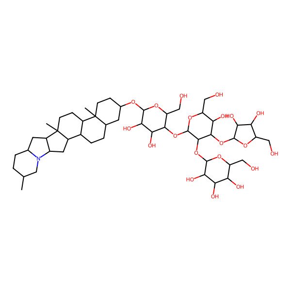 2D Structure of 2-[4-[3,4-Dihydroxy-5-(hydroxymethyl)oxolan-2-yl]oxy-2-[4,5-dihydroxy-2-(hydroxymethyl)-6-[(10,14,20-trimethyl-22-azahexacyclo[12.10.0.02,11.05,10.015,23.017,22]tetracosan-7-yl)oxy]oxan-3-yl]oxy-5-hydroxy-6-(hydroxymethyl)oxan-3-yl]oxy-6-(hydroxymethyl)oxane-3,4,5-triol