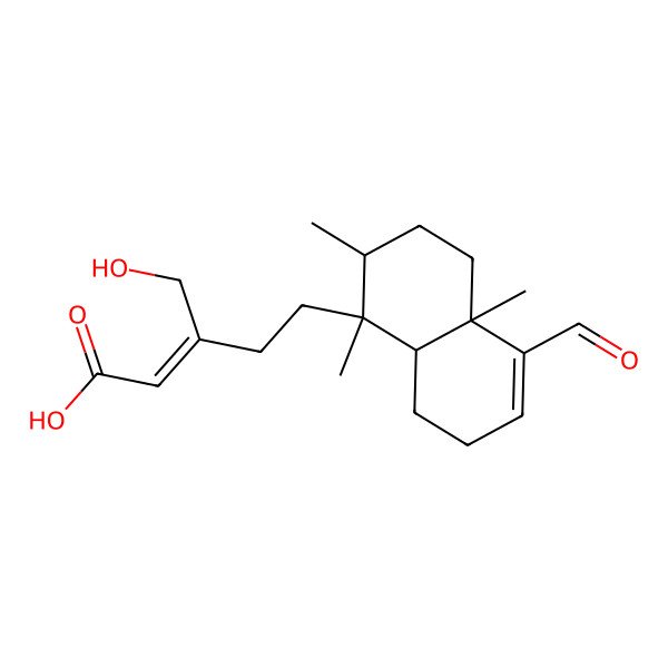 2D Structure of (Z)-5-[(1S,2R,4aR,8aR)-5-formyl-1,2,4a-trimethyl-2,3,4,7,8,8a-hexahydronaphthalen-1-yl]-3-(hydroxymethyl)pent-2-enoic acid