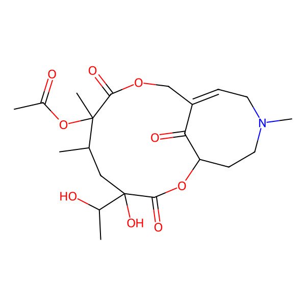 2D Structure of [(1R,4R,6R,7R,11Z)-4-hydroxy-4-[(1S)-1-hydroxyethyl]-6,7,14-trimethyl-3,8,17-trioxo-2,9-dioxa-14-azabicyclo[9.5.1]heptadec-11-en-7-yl] acetate