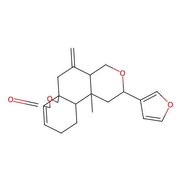 2D Structure of (1S,4R,7R,9R,10R)-7-(furan-3-yl)-9-methyl-3-methylidene-6,16-dioxatetracyclo[8.7.0.01,14.04,9]heptadec-13-en-15-one
