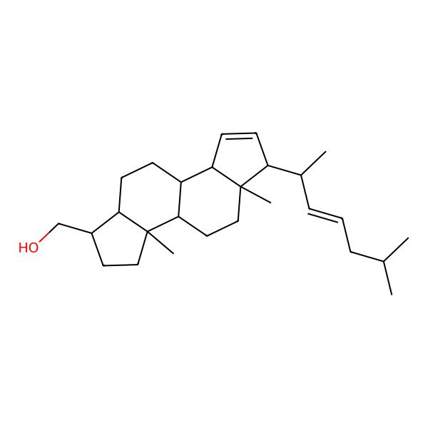 2D Structure of [(1R,3aS,3bR,5aS,6S,8aR,8bS,10aR)-8a,10a-dimethyl-1-[(E,2R)-6-methylhept-3-en-2-yl]-1,3a,3b,4,5,5a,6,7,8,8b,9,10-dodecahydroindeno[5,4-e]inden-6-yl]methanol