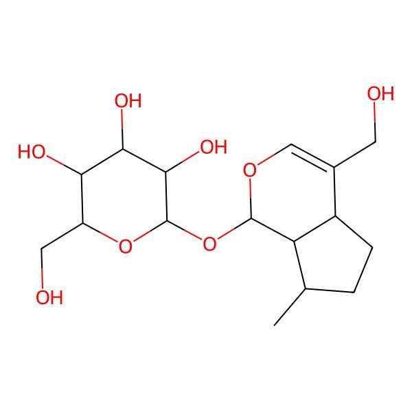 2D Structure of (2S,3R,4S,5S,6R)-2-[[(1S,4aS,7S,7aR)-4-(hydroxymethyl)-7-methyl-1,4a,5,6,7,7a-hexahydrocyclopenta[c]pyran-1-yl]oxy]-6-(hydroxymethyl)oxane-3,4,5-triol