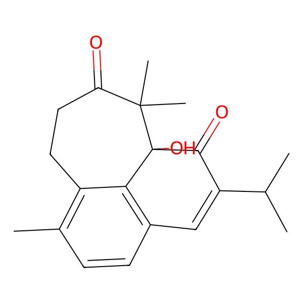 2D Structure of (1R)-1-hydroxy-8,13,13-trimethyl-3-propan-2-yltricyclo[7.4.1.05,14]tetradeca-3,5(14),6,8-tetraene-2,12-dione