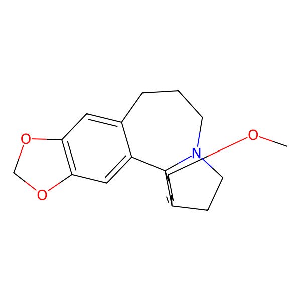 2D Structure of (1S,17S,20R)-20-methoxy-5,7-dioxa-14-azapentacyclo[12.7.0.01,17.02,10.04,8]henicosa-2,4(8),9,18-tetraene