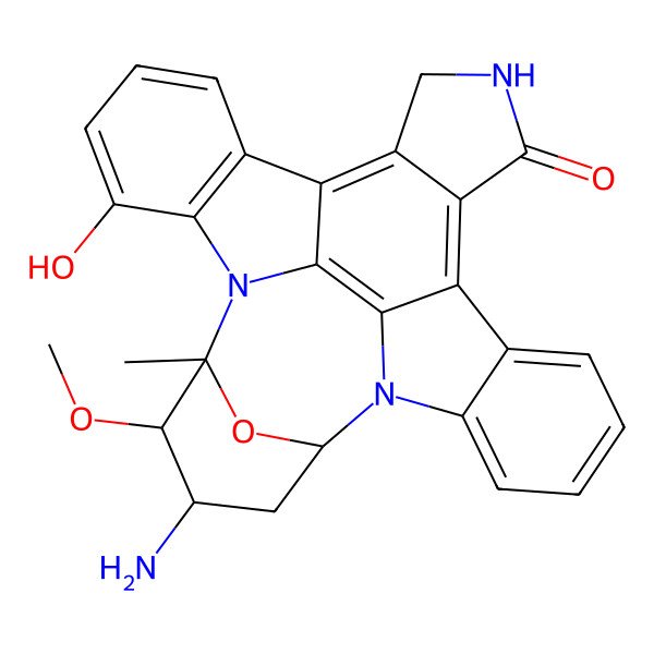 2D Structure of 4-Amino-25-hydroxy-3-methoxy-2-methyl-29-oxa-1,7,17-triazaoctacyclo[12.12.2.12,6.07,28.08,13.015,19.020,27.021,26]nonacosa-8,10,12,14,19,21(26),22,24,27-nonaen-16-one
