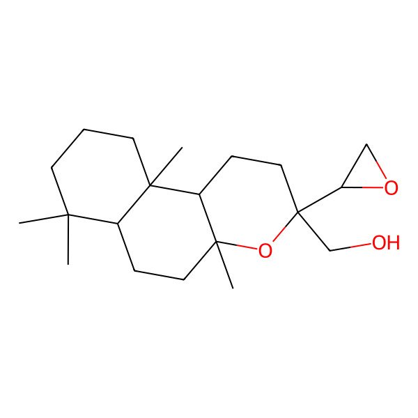 2D Structure of [4a,7,7,10a-tetramethyl-3-(oxiran-2-yl)-2,5,6,6a,8,9,10,10b-octahydro-1H-benzo[f]chromen-3-yl]methanol