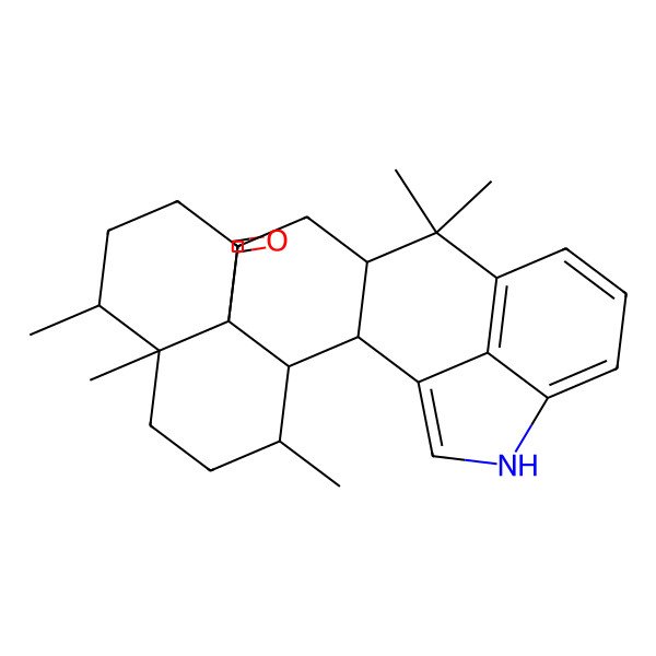 2D Structure of (2R,3R,4S,7R,8S,12R,15S)-4,7,8,16,16-pentamethyl-22-azahexacyclo[15.6.1.02,15.03,12.07,12.021,24]tetracosa-1(23),17(24),18,20-tetraen-11-one