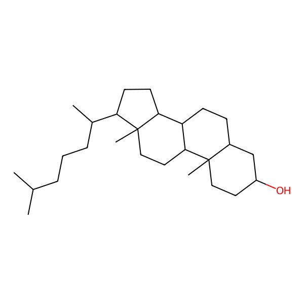 2D Structure of (3S,5S,8S,9S,10S,13R,14S,17R)-10,13-dimethyl-17-[(2R)-6-methylheptan-2-yl]-2,3,4,5,6,7,8,9,11,12,14,15,16,17-tetradecahydro-1H-cyclopenta[a]phenanthren-3-ol