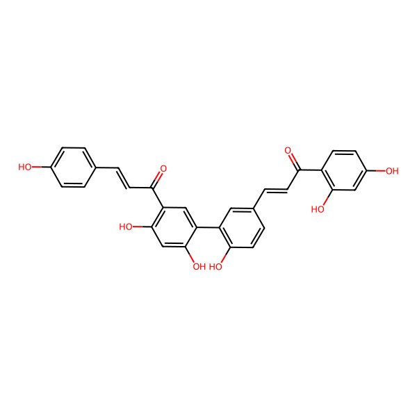 2D Structure of 1-[5-[5-[3-(2,4-Dihydroxyphenyl)-3-oxoprop-1-enyl]-2-hydroxyphenyl]-2,4-dihydroxyphenyl]-3-(4-hydroxyphenyl)prop-2-en-1-one