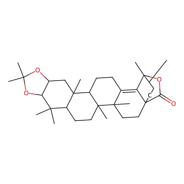 2D Structure of (1S,4S,5R,8R,10R,14S,16R,17R,22S,23R)-4,5,9,9,12,12,16,22,23-nonamethyl-11,13,27-trioxaheptacyclo[20.3.2.01,21.04,20.05,17.08,16.010,14]heptacos-20-en-26-one
