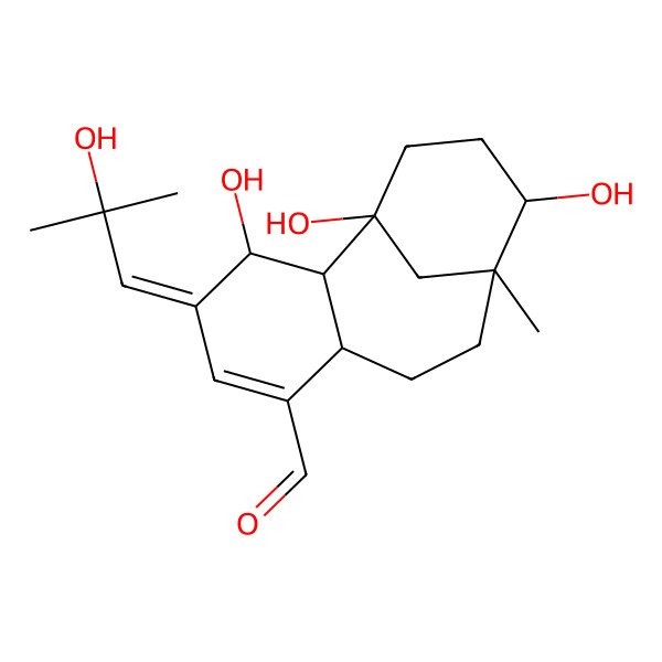 2D Structure of (1R,2S,3R,4Z,7S,10S,11R)-1,3,11-trihydroxy-4-(2-hydroxy-2-methylpropylidene)-10-methyltricyclo[8.3.1.02,7]tetradec-5-ene-6-carbaldehyde