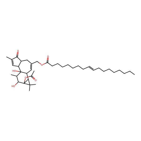 2D Structure of [(1R,2R,6R,10S,11R,13S,14R,15R)-13-acetyloxy-1,14-dihydroxy-4,12,12,15-tetramethyl-5-oxo-8-tetracyclo[8.5.0.02,6.011,13]pentadeca-3,8-dienyl]methyl octadec-9-enoate