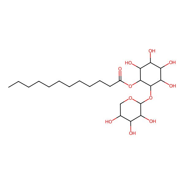 2D Structure of [(1R,2S,3S,4R,5R,6R)-2,3,4,5-tetrahydroxy-6-[(2S,3R,4S,5R)-3,4,5-trihydroxyoxan-2-yl]oxycyclohexyl] dodecanoate
