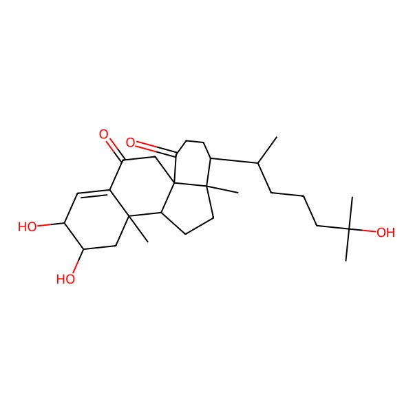 2D Structure of (1R,6S,7R,9R,10R,13R,14R)-6,7-dihydroxy-14-[(2R)-6-hydroxy-6-methylheptan-2-yl]-9,13-dimethyltetracyclo[8.7.0.01,13.04,9]heptadec-4-ene-3,17-dione