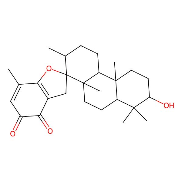2D Structure of (1S,2S,8aR)-7-hydroxy-2,4b,7',8,8,10a-hexamethylspiro[2,3,4,4a,5,6,7,8a,9,10-decahydrophenanthrene-1,2'-3H-1-benzofuran]-4',5'-dione