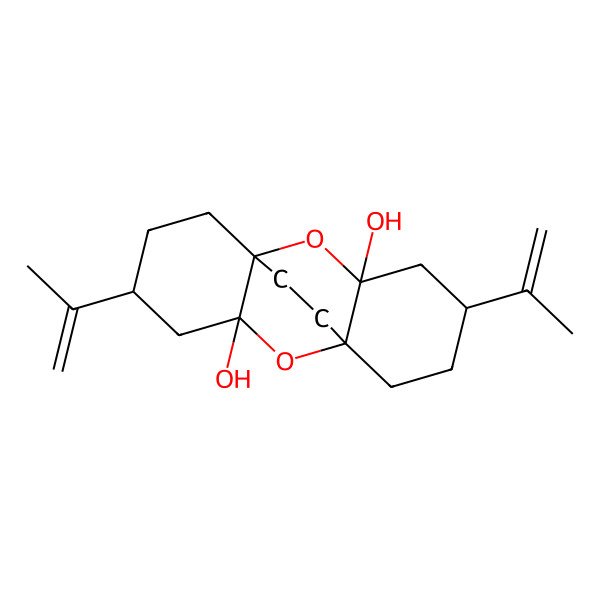 2D Structure of (1R,3R,5R,8R,10R,12R)-5,12-bis(prop-1-en-2-yl)-2,9-dioxatetracyclo[6.6.2.01,10.03,8]hexadecane-3,10-diol