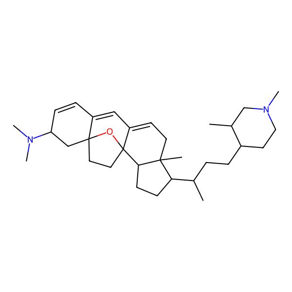 2D Structure of (1S,2R,5R,6R,14S,16R)-5-[(2S)-4-[(3S,4R)-1,3-dimethylpiperidin-4-yl]butan-2-yl]-N,N,6-trimethyl-19-oxapentacyclo[14.2.1.01,9.02,6.011,16]nonadeca-8,10,12-trien-14-amine