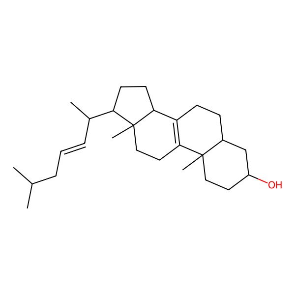 2D Structure of 10,13-dimethyl-17-(6-methylhept-3-en-2-yl)-2,3,4,5,6,7,11,12,14,15,16,17-dodecahydro-1H-cyclopenta[a]phenanthren-3-ol