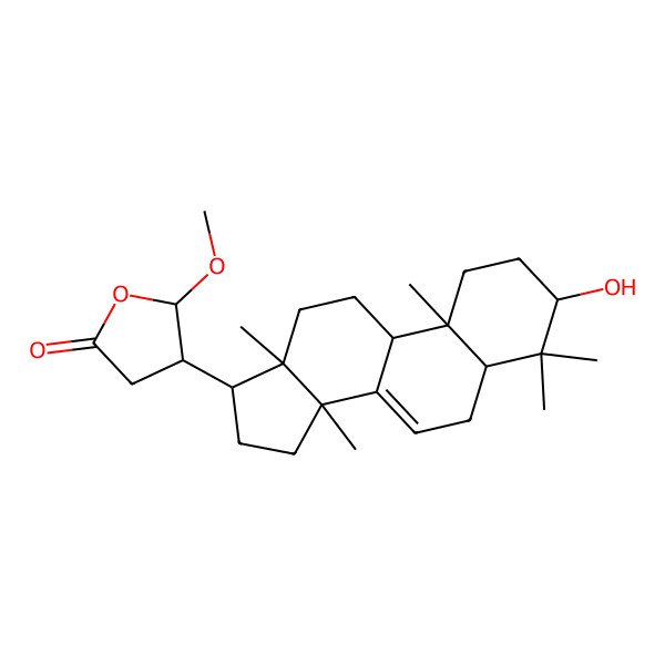 2D Structure of (4S,5S)-4-[(3R,5R,9R,10R,13S,14S,17S)-3-hydroxy-4,4,10,13,14-pentamethyl-2,3,5,6,9,11,12,15,16,17-decahydro-1H-cyclopenta[a]phenanthren-17-yl]-5-methoxyoxolan-2-one