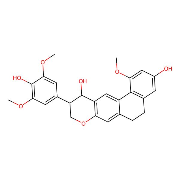 2D Structure of (10S,11R)-10-(4-hydroxy-3,5-dimethoxyphenyl)-1-methoxy-6,9,10,11-tetrahydro-5H-naphtho[1,2-g]chromene-3,11-diol