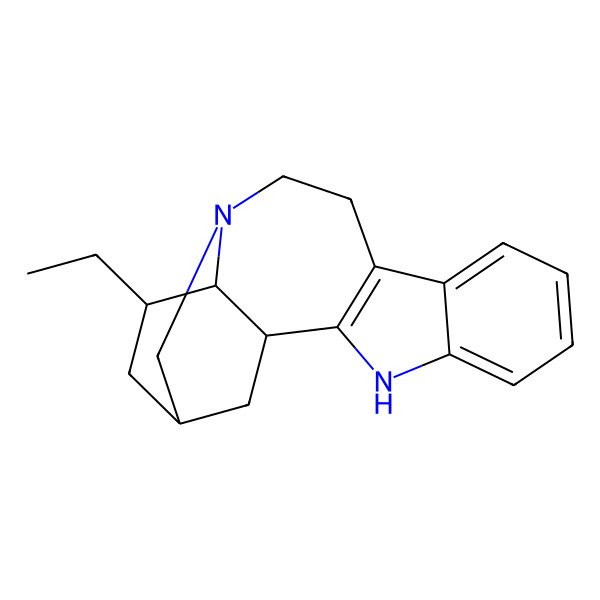 2D Structure of 6,9-Methano-5H-pyrido[1',2':1,2]azepino[4,5-b]indole, 7-ethyl-6,6a,7,8,9,10,12,13-octahydro-, [6R-(6alpha,6abeta,7beta,9alpha)]-