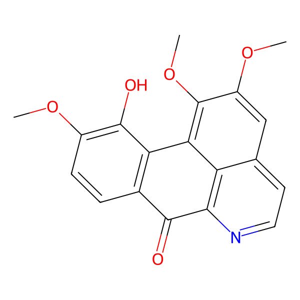 2D Structure of 3-Hydroxy-4,15,16-trimethoxy-10-azatetracyclo[7.7.1.02,7.013,17]heptadeca-1(17),2(7),3,5,9,11,13,15-octaen-8-one