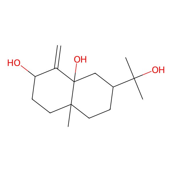 2D Structure of (2R,4aR,7S,8aR)-7-(2-hydroxypropan-2-yl)-4a-methyl-1-methylidene-3,4,5,6,7,8-hexahydro-2H-naphthalene-2,8a-diol 2D Structure of (2R,4aR,7S,8aR)-7-(2-hydroxypropan-2-yl)-4a-methyl-1-methylidene-3,4,5,6,7,8-hexahydro-2H-naphthalene-2,8a-diol
