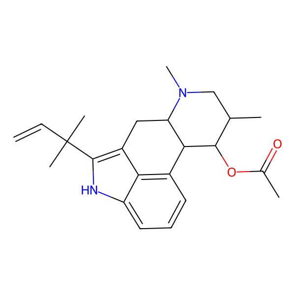 2D Structure of [7,9-dimethyl-5-(2-methylbut-3-en-2-yl)-6,6a,8,9,10,10a-hexahydro-4H-indolo[4,3-fg]quinolin-10-yl] acetate