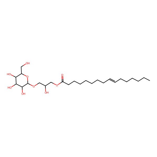 2D Structure of [(2S)-2-hydroxy-3-[(2R,3R,4S,5R,6R)-3,4,5-trihydroxy-6-(hydroxymethyl)oxan-2-yl]oxypropyl] (Z)-hexadec-9-enoate