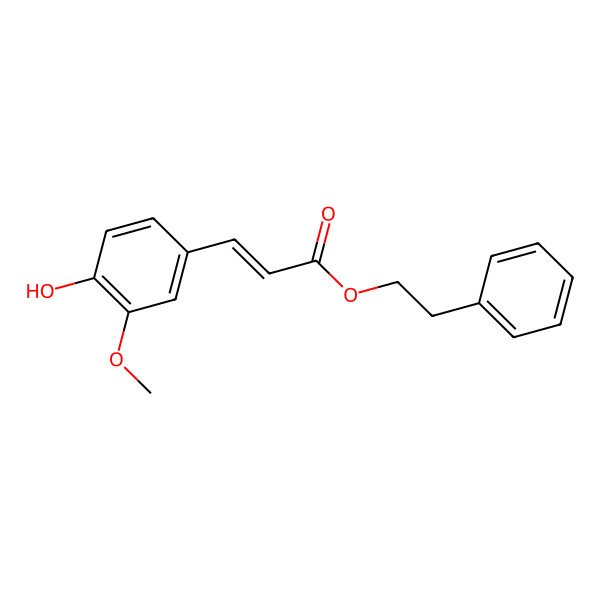 2D Structure of Caffeic Acid 3-Methyl Phenethyl Ester
