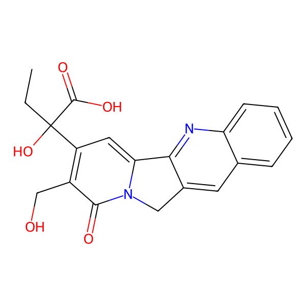 2D Structure of (2S)-2-hydroxy-2-[8-(hydroxymethyl)-9-oxo-11H-indolizino[1,2-b]quinolin-7-yl]butanoic acid