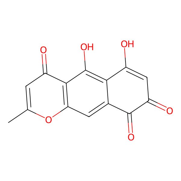 2D Structure of 5,8-Dihydroxy-2-methyl-4H-naphtho[2,3-b]pyran-4,6,9-trione