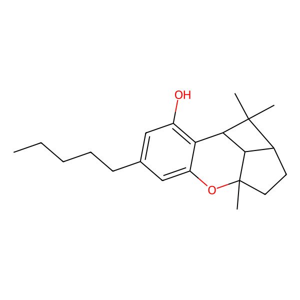 2D Structure of 1H-4-Oxabenzo(f)cyclobut(cd)inden-8-ol, 1a-alpha,2,3,3a,8b-alpha,8c-alpha-hexahydro-1,1,3a-trimethyl-6-pentyl-