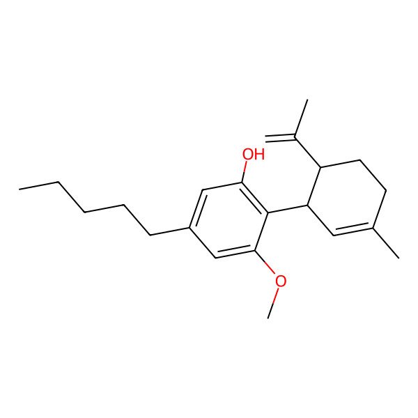 2D Structure of 3-Methoxy-2-((1R,6R)-3-methyl-6-(1-methylethenyl)-2-cyclohexen-1-yl)-5-pentylphenol