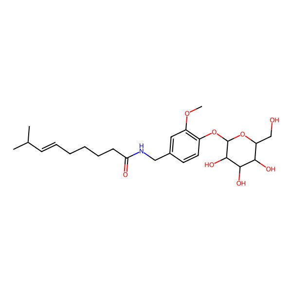 2D Structure of Capsaicin beta-D-Glucopyranoside