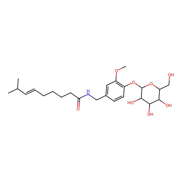 2D Structure of Capsaicin beta-D-Glucopyranoside 2D Structure of Capsaicin beta-D-Glucopyranoside
