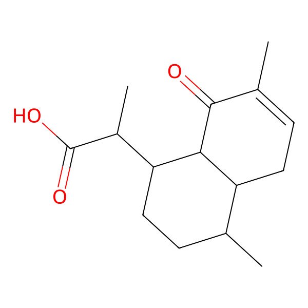 2D Structure of (alphaR,1R,4R,4aS,8aS)-1,2,3,4,4a,5,8,8a-Octahydro-alpha,4,7-trimethyl-8-oxo-1-naphthaleneacetic acid
