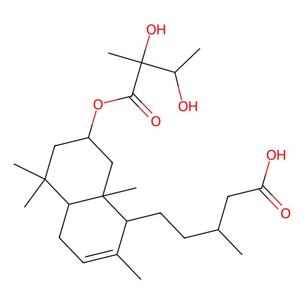 2D Structure of (3R)-5-[(1R,4aR,7S,8aS)-7-[(2S,3S)-2,3-dihydroxy-2-methylbutanoyl]oxy-2,5,5,8a-tetramethyl-1,4,4a,6,7,8-hexahydronaphthalen-1-yl]-3-methylpentanoic acid