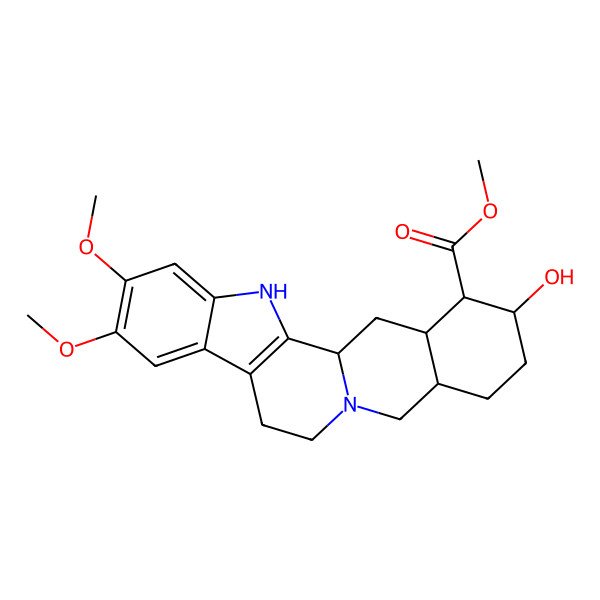 2D Structure of methyl (1S,15S,18R,19S,20R)-18-hydroxy-6,7-dimethoxy-1,3,11,12,14,15,16,17,18,19,20,21-dodecahydroyohimban-19-carboxylate
