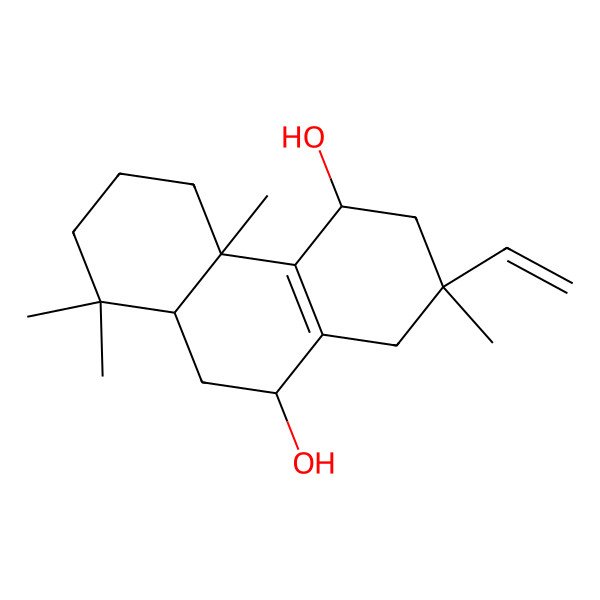 2D Structure of (2R,4S,4bS,8aS,10R)-2-ethenyl-2,4b,8,8-tetramethyl-3,4,5,6,7,8a,9,10-octahydro-1H-phenanthrene-4,10-diol